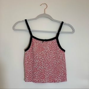brandy melville pink cheetah print belle tank cami